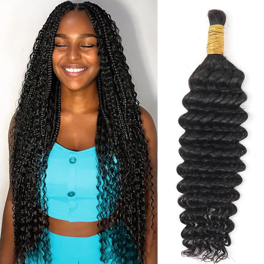 Boho Luxe Deep Wave Human Hair Braiding Bundle